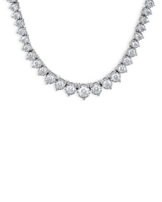 Diamond Tennis Necklace in 14K White Gold, 5.0 tcw 