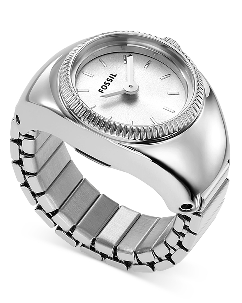 Fossil Women's Ring Watch Two-hand Silver-tone Stainless Steel Bracelet Watch, 15mm