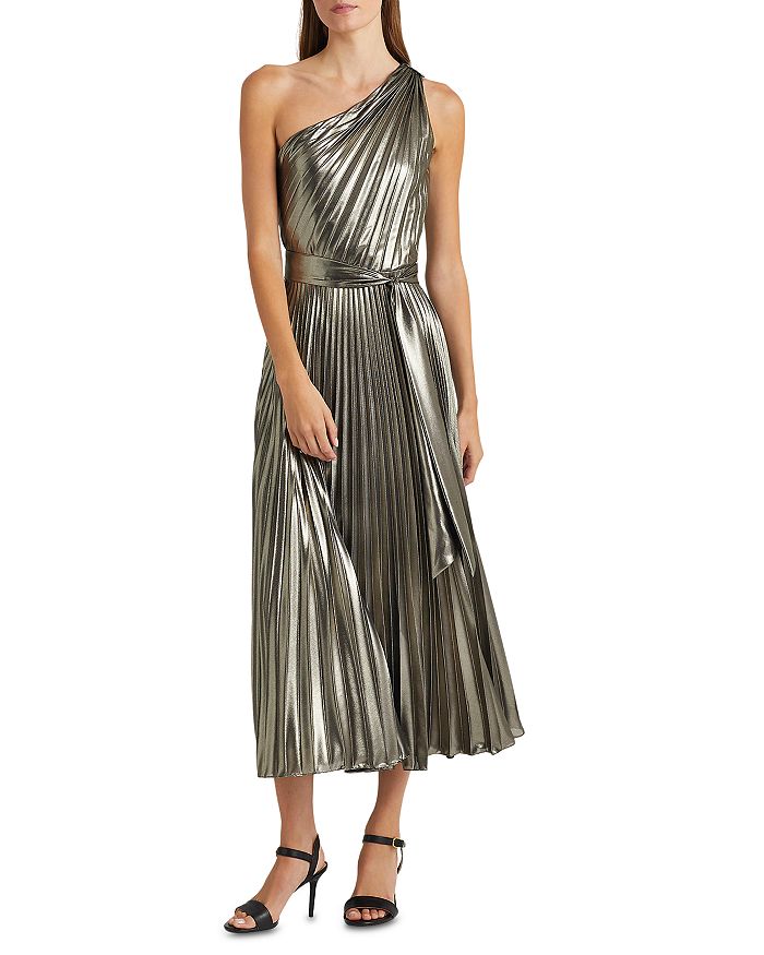 Ralph Lauren Metallic One Shoulder Gown | Bloomingdale's