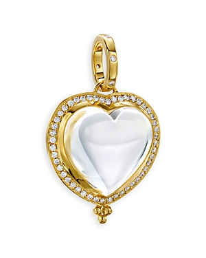 Temple St Clair 18k Yellow Gold Classic Crystal & Pave Diamond Heart Pendant In White/gold