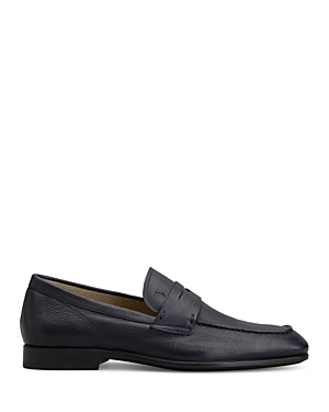 Tod's Men's Brown Mocassino Loafers In Night Blue