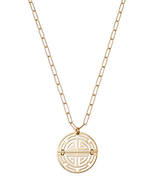Bloomingdale's Greek Key Disc Pendant Necklace, in 14K Yellow Gold, 18 - 100% Exclusive
