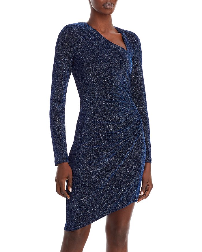 AQUA Asymmetric Knit Evening Dress Bloomingdale's