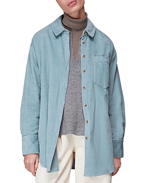Whistles Lucie Corduroy Oversized Shirt In Blue