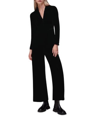 Whistles - Velvet Zip Front Jumpsuit