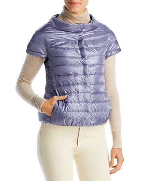 Herno Greta Short-sleeve Puffer Jacket In Periwinkle