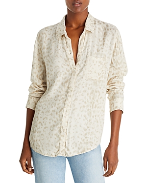 Rails Hunter Animal Print Button-up Shirt In Ivory Ikat
