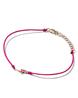 Charmed By Stephanie Gottlieb Stephanie Gottlieb Lightening Bolt String Bracelet - 150th Anniversary Exclusive In Pink/gold