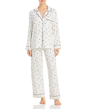 Eberjey Sleep Chic Pajama Set In Celestial Ivory/navy