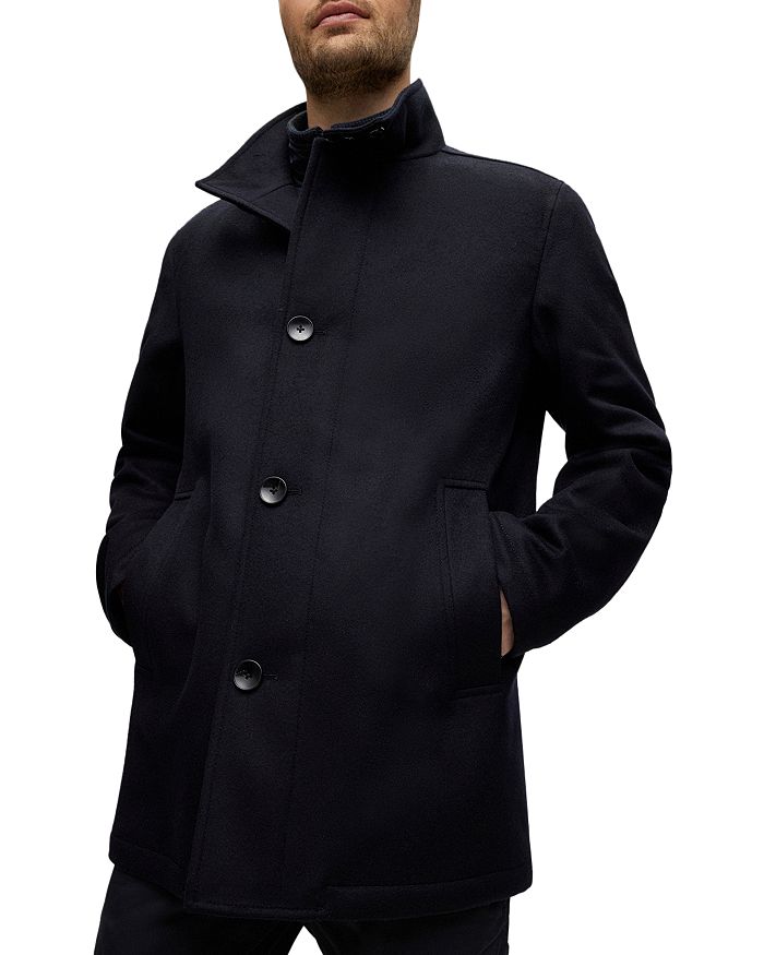 BOSS H-Coxtan-224 1024403 Wool & Cashmere Attached Bib Coat ...