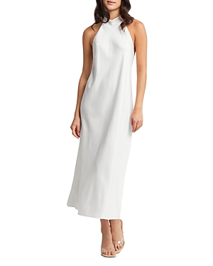 Rya Collection Charming Charmeuse Halter Nightgown In Ivory