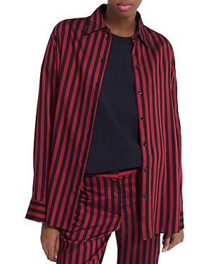The Kooples Taiana Striped Shirt In Red