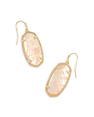 Kendra Scott 14k Gold Plated Elle Drop Earrings In Gold Golden Abalone