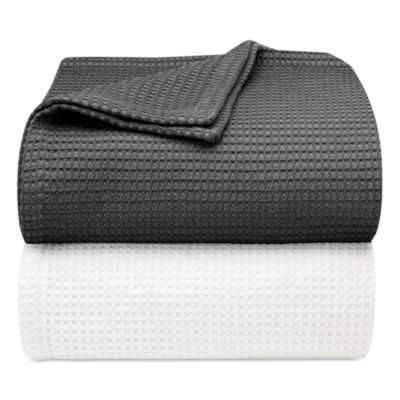 Waffleweave Charcoal Blanket, Full/Queen