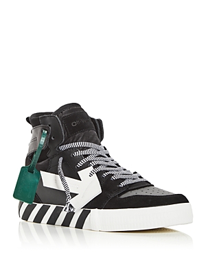 Shop Off-white Men's Vulcanized High Top Sneakers In Black/white