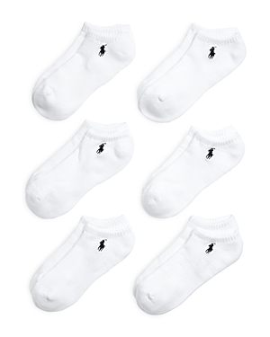 Polo Ralph Lauren Cotton Blend Performance Low Cut Socks, Pack Of 6 In White