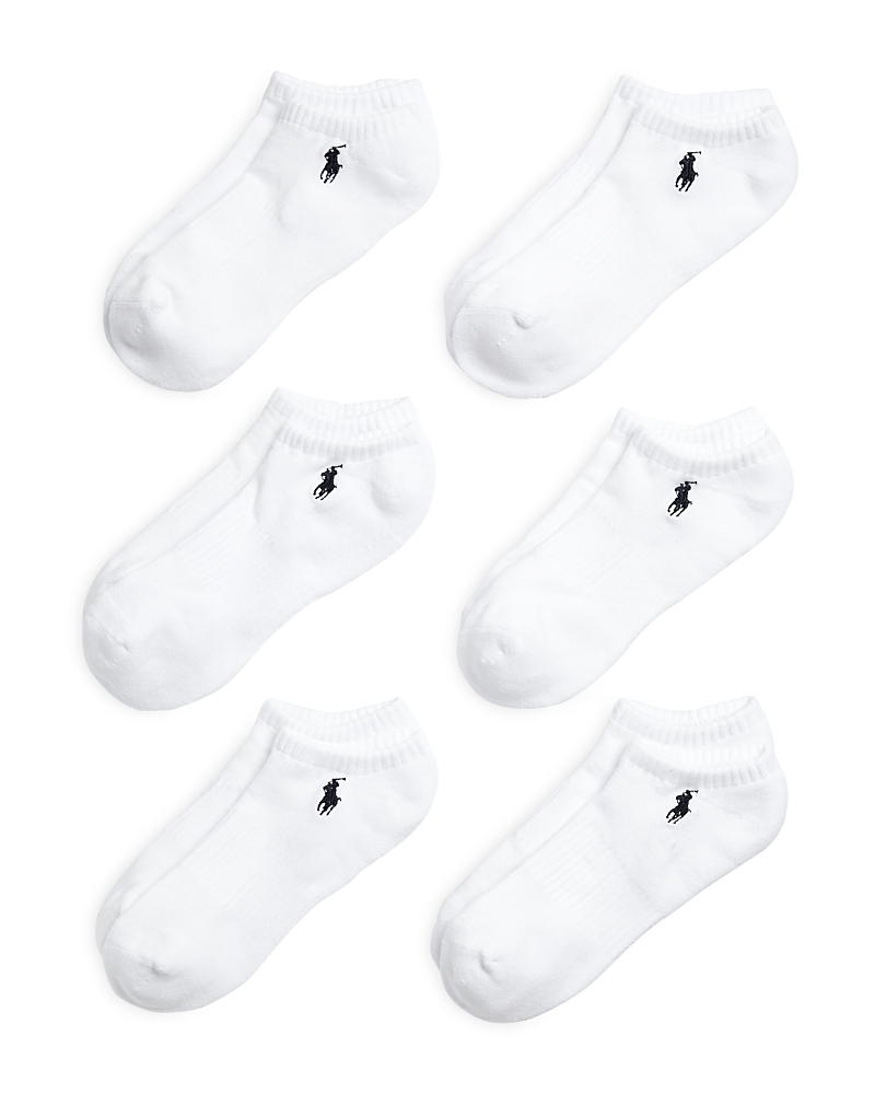 Polo Ralph Lauren Cotton Blend Performance Low Cut Socks, Pack Of 6 In White