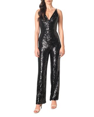 charlie sequin jumpsuit black