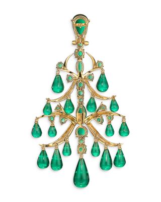 18K Yellow Gold Vermeil Supernova Simulated Stone Ivy Chandelier Drop Earrings