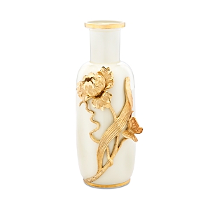 Shop Jay Strongwater Addilyn Tulip & Butterfly Vase In Gold