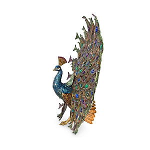 Shop Jay Strongwater Stanton Fan Tail Peacock Figurine In Multi