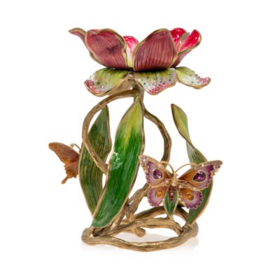 Jay Strongwater - Meredith Floral Pillar Candle Holder