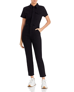 GOOD AMERICAN FIT FOR SUCCESS DENIM STRAIGHT LEG JUMPSUIT