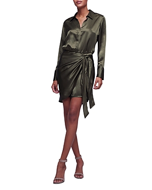 L'Agence Atlas Wrap Front Silk Dress