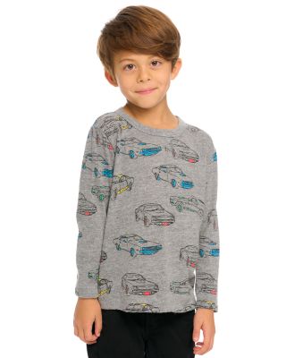 Haut Enfant Muscle Car Taille 2 - 100% Coton, Fabriqué Aux USA, Manches Longues