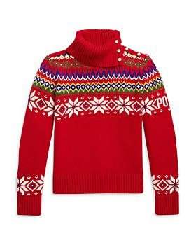 Ralph Lauren - Girls' Fair Isle Cotton Wool Turtleneck Sweater - Little Kid, Big Kid