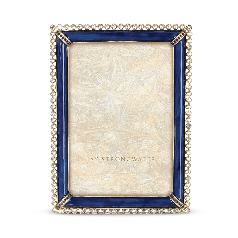 Jay Strongwater Lorraine Stone Edge 4 X 6 Frame In Delft Garden