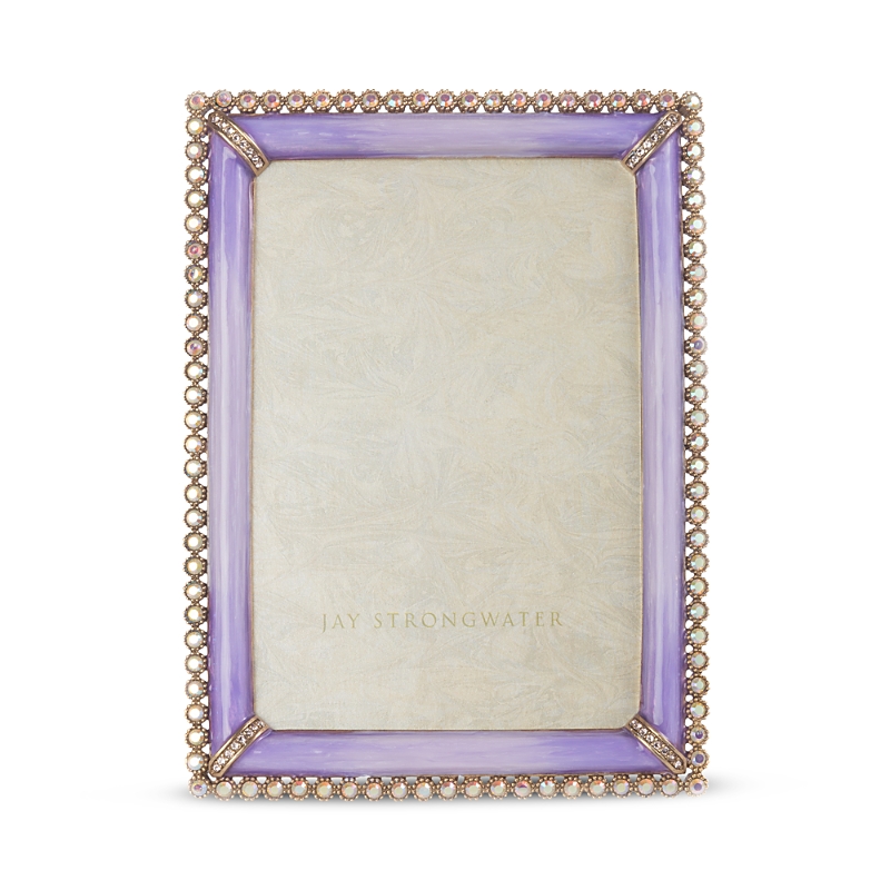 Jay Strongwater Lorraine Stone Edge 4 X 6 Frame In Lavendar
