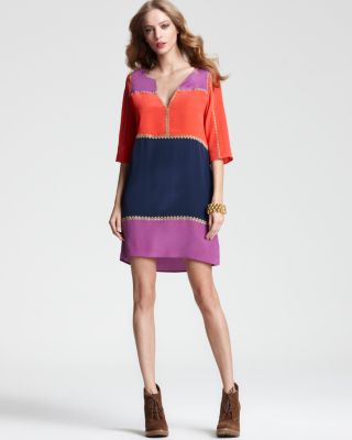 bcbgmaxazria colorblock shift dress