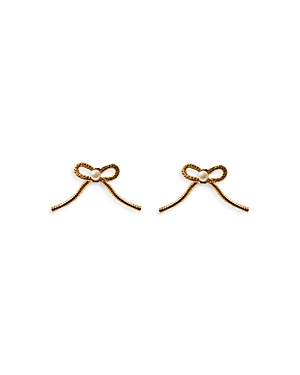 Lele Sadoughi Bow Stud Earrings In Gold