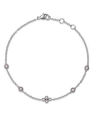 Bloomingdale's Diamond Clover Bracelet in 14K White Gold, 0.10 ct. t.w. - 100% Exclusive