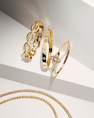 18K Yellow Gold Daisy Diamond Tennis Bracelet - Exclusive