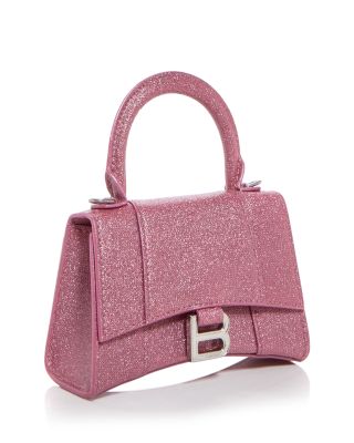 Hourglass Mini Handbag with Chain Sparkling Fabric