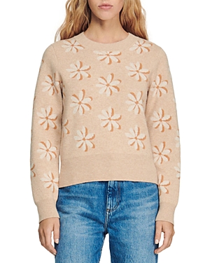 Sandro Anguila Floral Print Sweater
