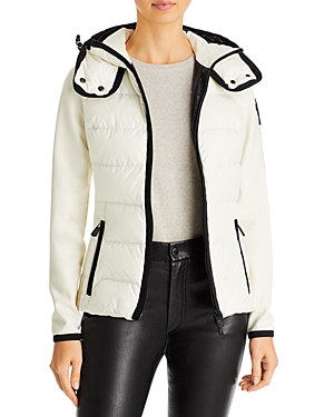 Moncler Hooded Down Coat In Natural