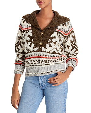 Mother The Buttoned Collar Sweater In Dimestore