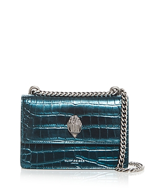 Kurt Geiger Shoreditch Small Leather Crossbody In Green