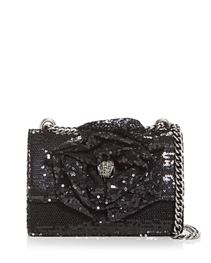 Kurt Geiger Small Shoreditch Sequin Crossbody Bag In Black Sequin
