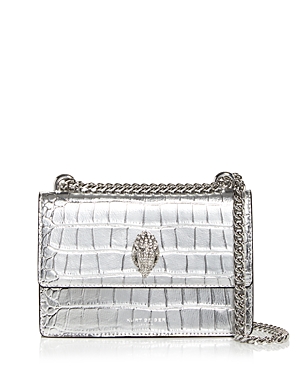 Kurt Geiger Shoreditch Small Leather Crossbody In Silver