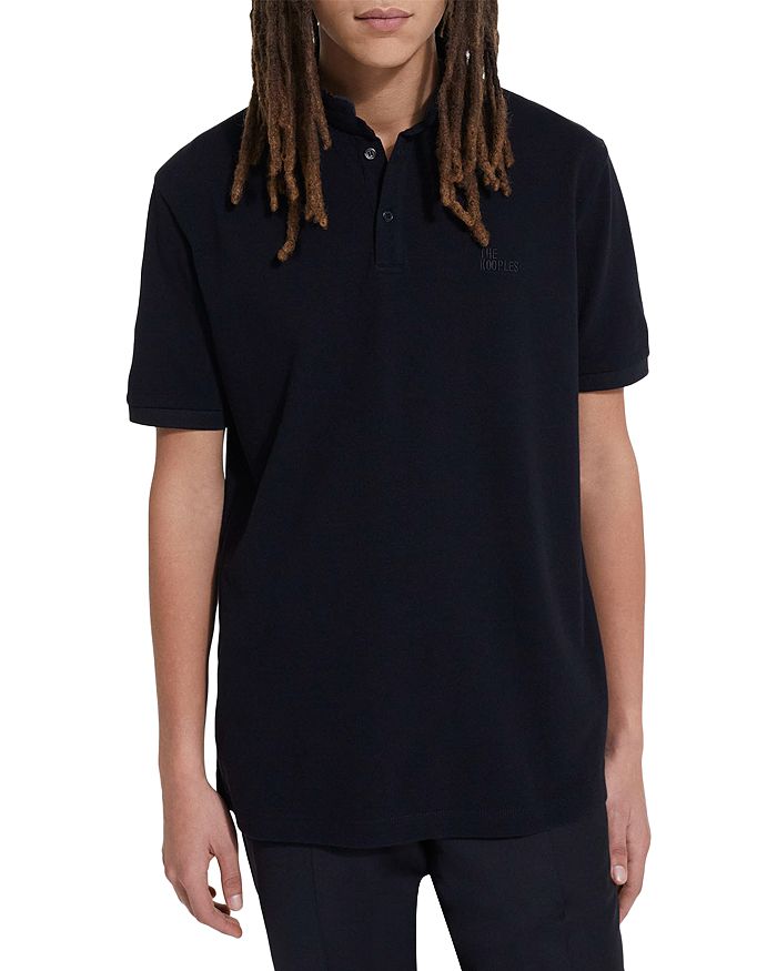 The Kooples - Cotton Piqu&eacute; Logo Embroidered Straight Fit Officer Collar Polo Shirt