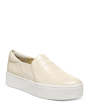 Vince Warren Croco Slip-on Sneakers In Moonlight