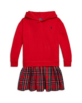 Ralph Lauren - Girls' Plaid Fleece Hoodie Dress - Little Kid, Big Kid