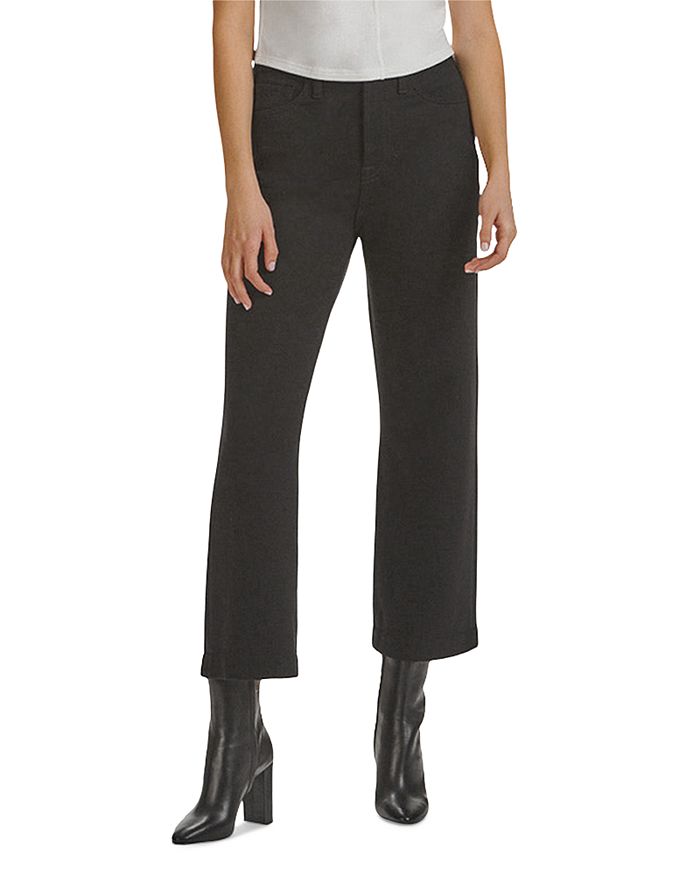 Jen 7 High Rise Cropped Wide Leg Jeans in Black Bloomingdale's