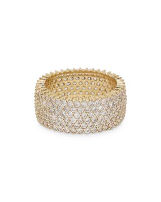 Ettika - Cubic Zirconia & 18K Gold Plated Thick Band Ring