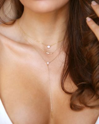 Opal Pendant Layer Necklaces, Set of 3