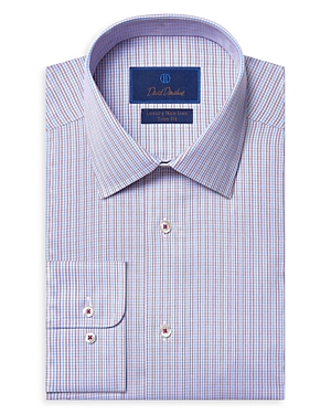 David Donahue Berry Micro Check Wrinkle-Resistant Dress Shirt